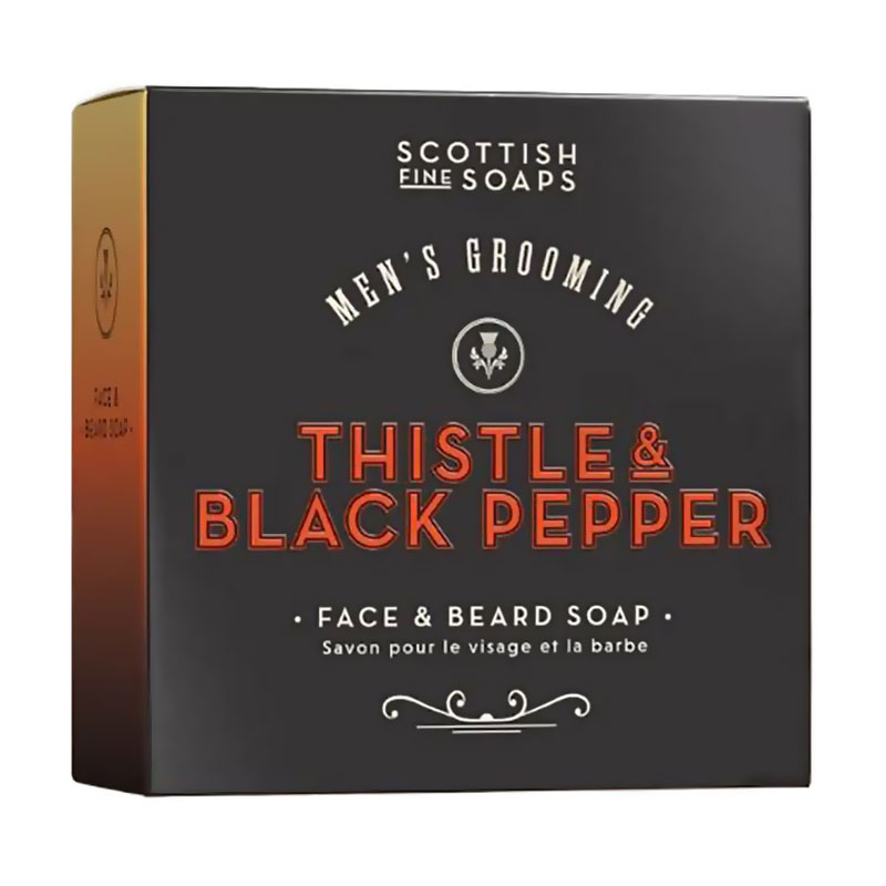 Чоловіче мило тверде Scottish Fine Soaps Men's Grooming Thistle &amp; Black Pepper Face &amp; Beard Soap, 100 г